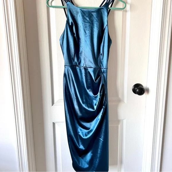 GRACE KARIN Satiny Strappy Back Ruched Homecoming Dress—SZ. Small - Picture 16 of 17